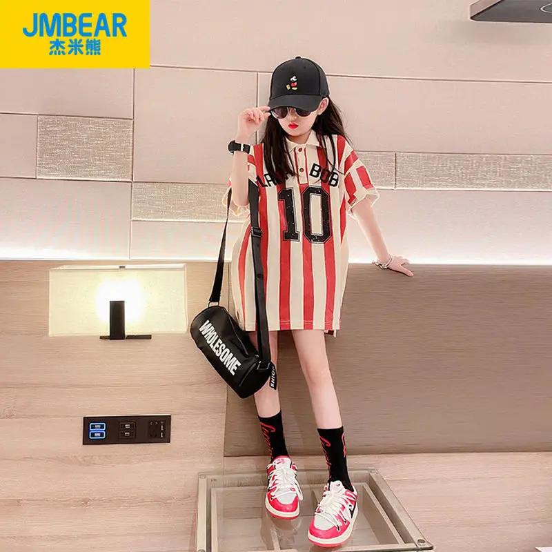 Girls' Dress Summer Middle and Big Children Western Style Fashion Mid-Length T-shirt Skirt Kids' Skirt Summer Dress
Girls' Dress Summer Middle and Big Children Western Style Fashion Mid-Length T-shirt Skirt Kids' Skirt Summer Dress