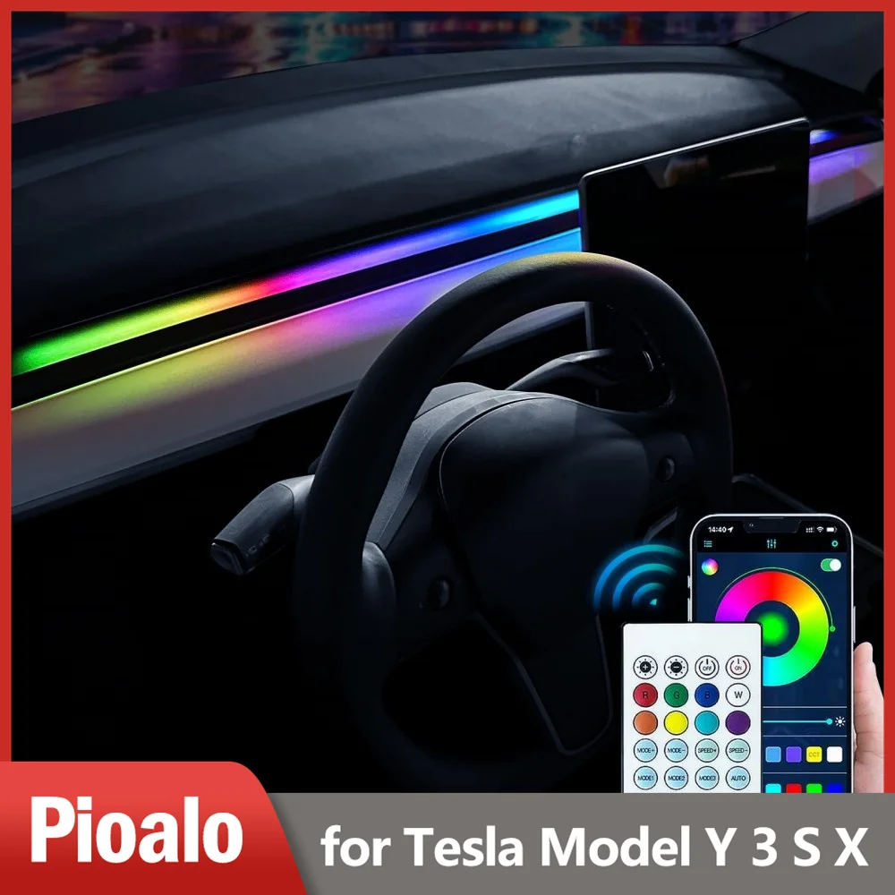 Для Tesla Model 3/Y 2021-2023, внутреннее неоновое освещение для приборной панели, RGBIC, изменение цвета, Светодиодная лента с дистанционным управлением и управлением через приложение
Для Tesla Model 3/Y 2021-2023, внутреннее неоновое освещение для приборной панели, RGBIC, изменение цвета, Светодиодная лента с дистанционным управлением и управлением через приложение