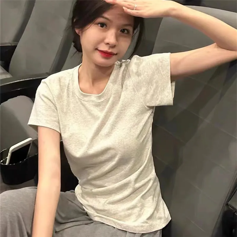 Cotton Short Sleeved T-shirt with Shoulder and Round Neck, Summer Solid Color Versatile Base Shirt Top
Cotton Short Sleeved T-shirt with Shoulder and Round Neck, Summer Solid Color Versatile Base Shirt Top