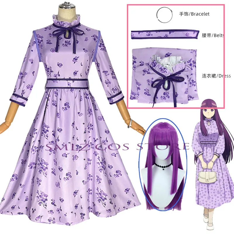 Anime Frieren: Beyond Journey's End Costume Fern Cosplay Purple Floral Dress Wig Set Halloween Party Roleplay Outfit for Woman
Anime Frieren: Beyond Journey's End Costume Fern Cosplay Purple Floral Dress Wig Set Halloween Party Roleplay Outfit for Woman