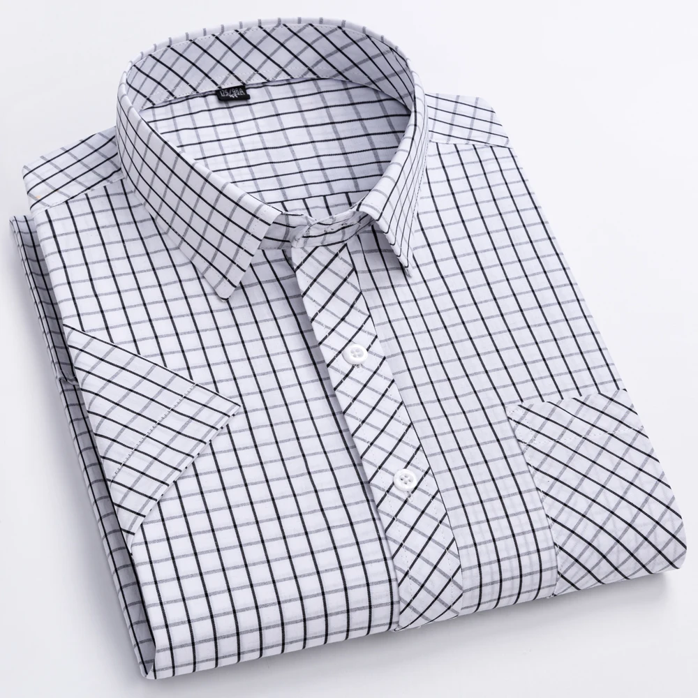 Men's British Casual Cotton Plaid Short Sleeve Shirt - Lightweight Summer Checkered Button-Up with Pocket For Daily Outerwear
Men's British Casual Cotton Plaid Short Sleeve Shirt - Lightweight Summer Checkered Button-Up with Pocket For Daily Outerwear