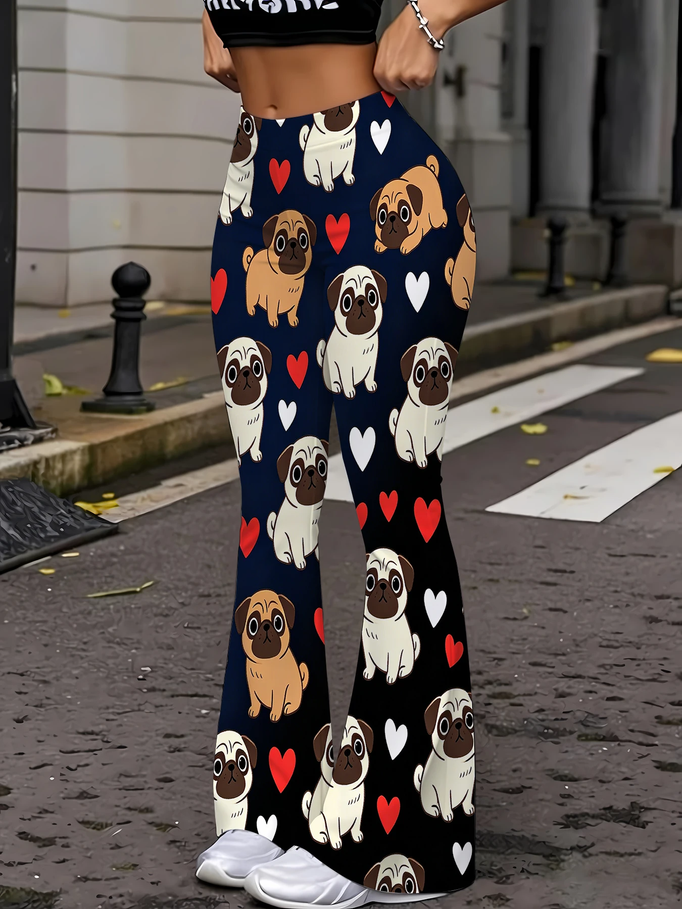 Cute Pug Dog Heart Flare Pants Women High Waist Sweet Casual Bell Bottom Streetwear Pants
Cute Pug Dog Heart Flare Pants Women High Waist Sweet Casual Bell Bottom Streetwear Pants