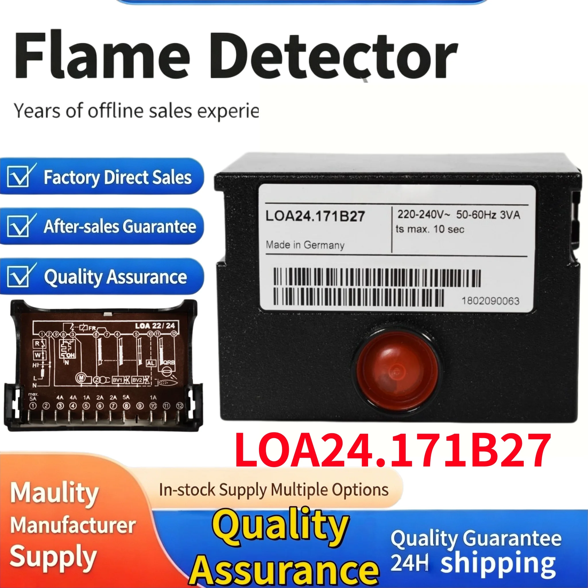 LOA24.171B27 Diesel Burner Control Box Replace LOA24 LOA44 Series Controller With Socket 24h Fast Shipping
LOA24.171B27 Diesel Burner Control Box Replace LOA24 LOA44 Series Controller With Socket 24h Fast Shipping