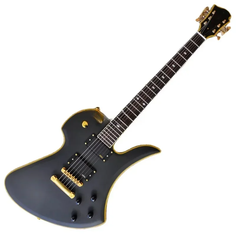 practical Rare Find Durable Cross-border Matte Black Unusual Shape Electric Guitar Factory Custom Guitar Gold Hardwares Fixed Br
practical Rare Find Durable Cross-border Matte Black Unusual Shape Electric Guitar Factory Custom Guitar Gold Hardwares Fixed Br