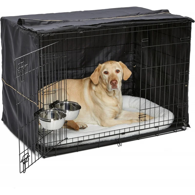 42 Double Door iCrate Dog Crate Starter Kit Large Dogs with Bed, Bowls & Privacy Cover
42 Double Door iCrate Dog Crate Starter Kit Large Dogs with Bed, Bowls & Privacy Cover