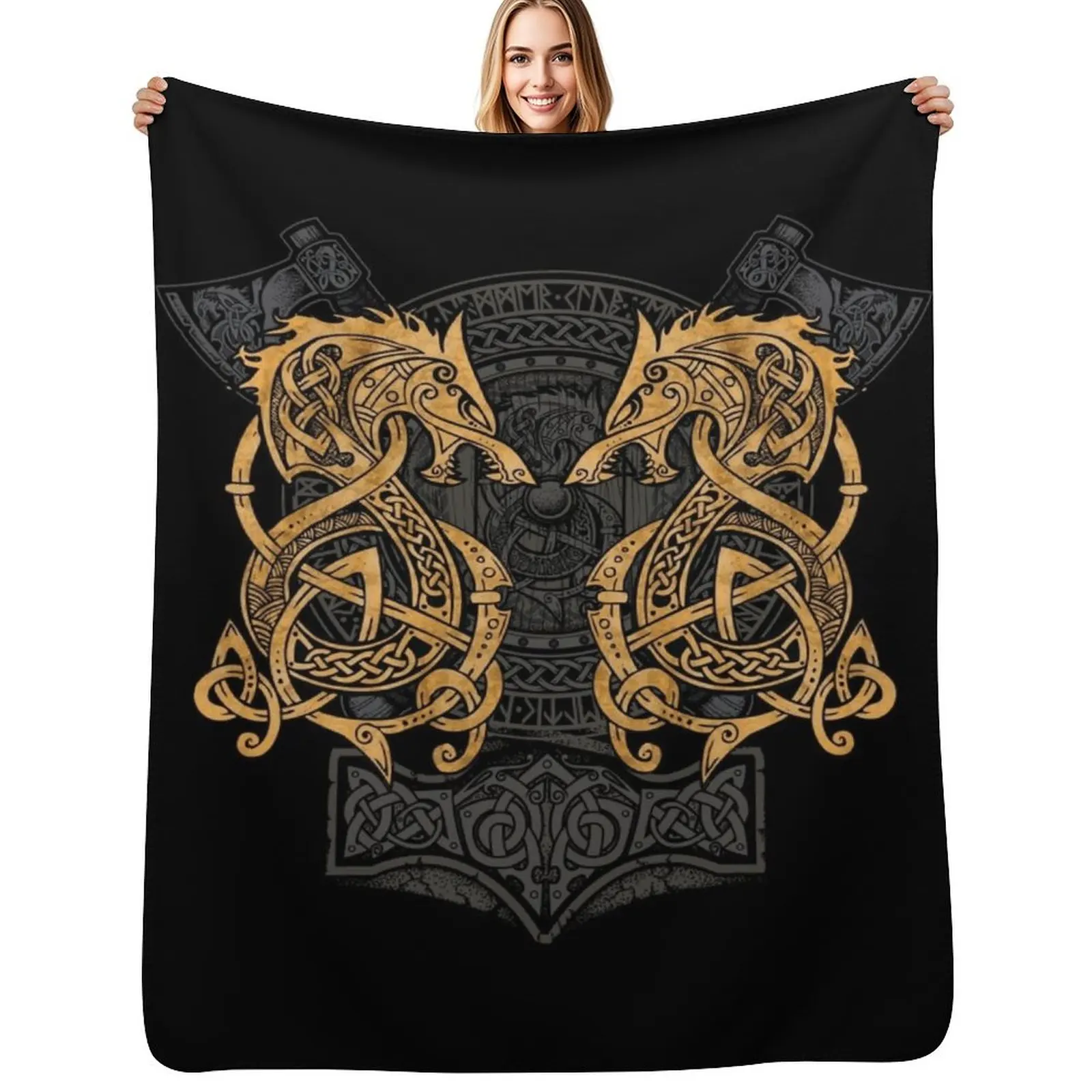 Fighting Fenrir Gold Throw Blanket Furry Kid'S Retros Luxury Blankets
Fighting Fenrir Gold Throw Blanket Furry Kid'S Retros Luxury Blankets