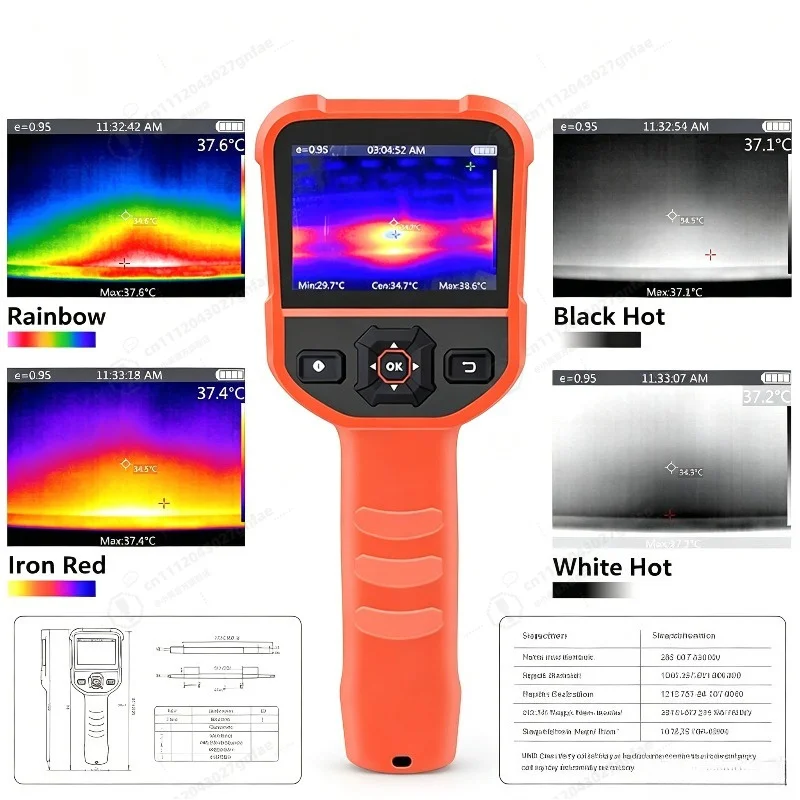 210 * 160 IR Resolution Infrared Thermal Imager Handheld 300,000 Pixels Thermal Imaging Camera with 3.5" Color Display Screen
210 * 160 IR Resolution Infrared Thermal Imager Handheld 300,000 Pixels Thermal Imaging Camera with 3.5" Color Display Screen