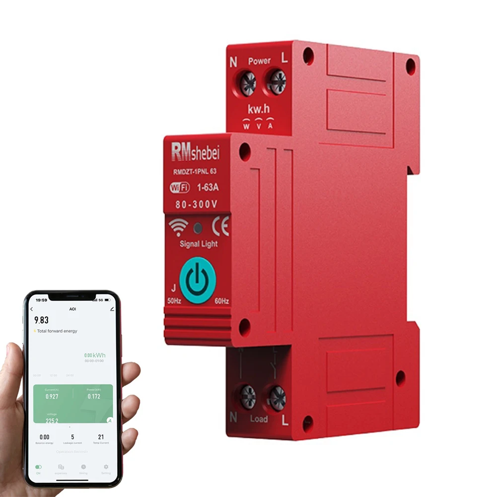 Tuya WiFi Intelligent Circuit Breaker Single Phase Digital Display Metering Switch Voltage Current Automatic Reclosing Protector
Tuya WiFi Intelligent Circuit Breaker Single Phase Digital Display Metering Switch Voltage Current Automatic Reclosing Protector