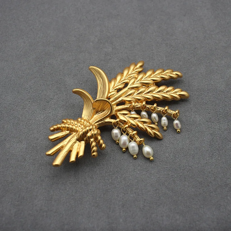 Wheat Ear Brooch Mist Real Gold Rice EarPin Vintage Freshwater Pearl Brooch Clothing Jewelry Accessories Birthday Gift for Women
Wheat Ear Brooch Mist Real Gold Rice EarPin Vintage Freshwater Pearl Brooch Clothing Jewelry Accessories Birthday Gift for Women