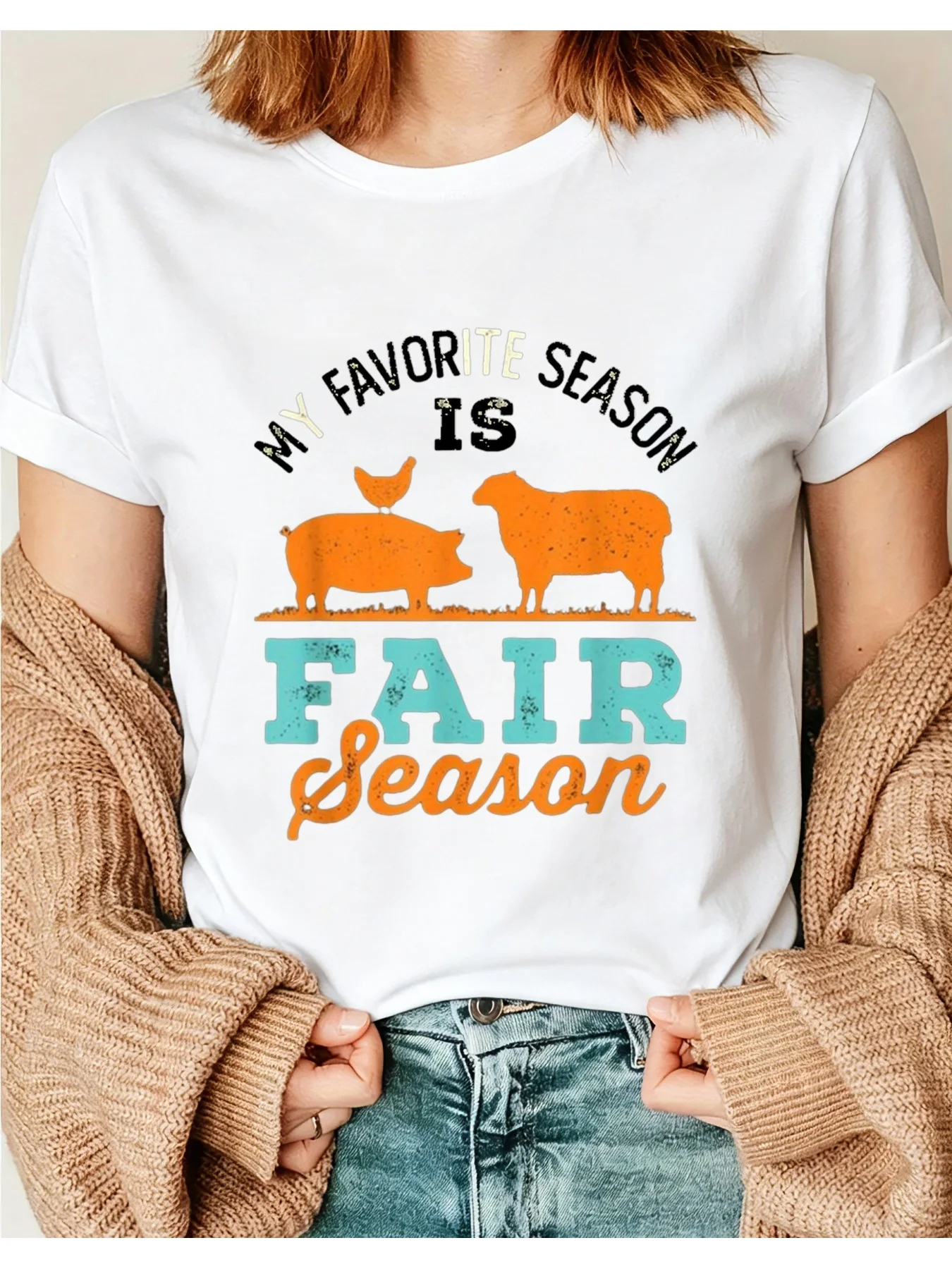 My Favorite Season Is the Market Season. T-Shirt with Market-Themed Print for Women, Round Neck, Fun Graphic, Slightly Stretchy, Machine Washable Fabric, Casual T-Shirt for All Seasons I0
My Favorite Season Is the Market Season. T-Shirt with Market-Themed Print for Women, Round Neck, Fun Graphic, Slightly Stretchy, Machine Washable Fabric, Casual T-Shirt for All Seasons I0