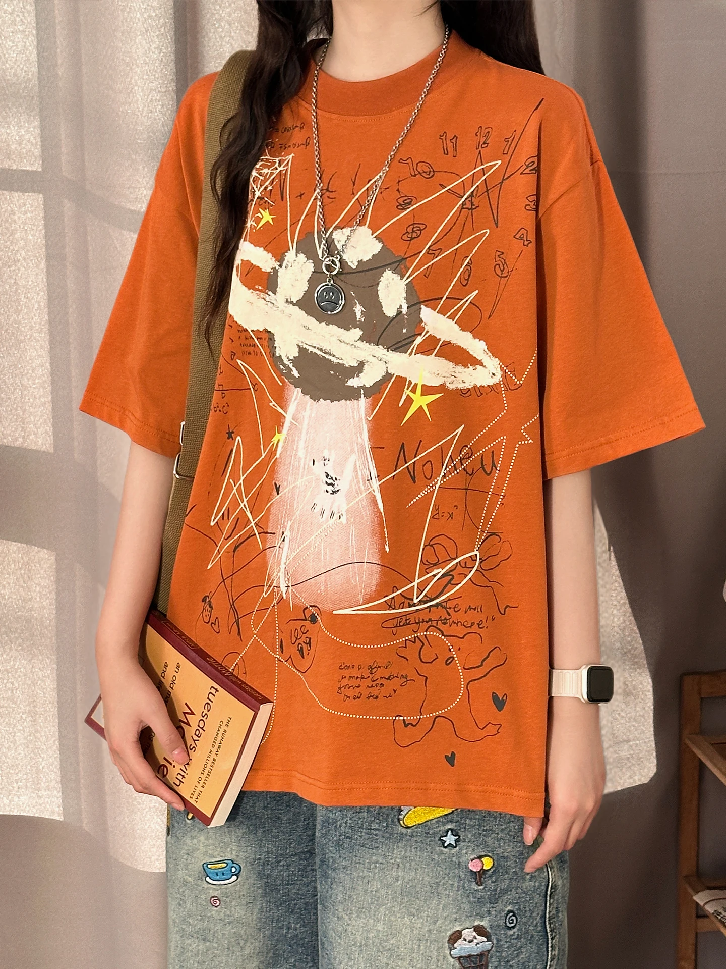 Original Graffiti Print Short Sleeve T-Shirt Women's Loose Casual Half Sleeve Summer Top Trendy Brand Street Style Cotton rou...
Original Graffiti Print Short Sleeve T-Shirt Women's Loose Casual Half Sleeve Summer Top Trendy Brand Street Style Cotton rou...