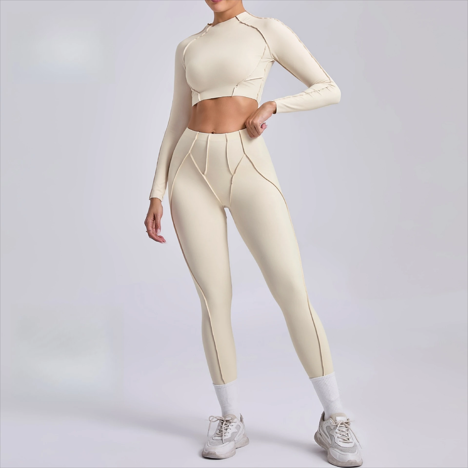Yoga Fitness Sports Suit Short-sleeved Top Tight-fitting High-waisted Hip-lifting Trousers Sports Leisure Fitness Sets for Women
Yoga Fitness Sports Suit Short-sleeved Top Tight-fitting High-waisted Hip-lifting Trousers Sports Leisure Fitness Sets for Women