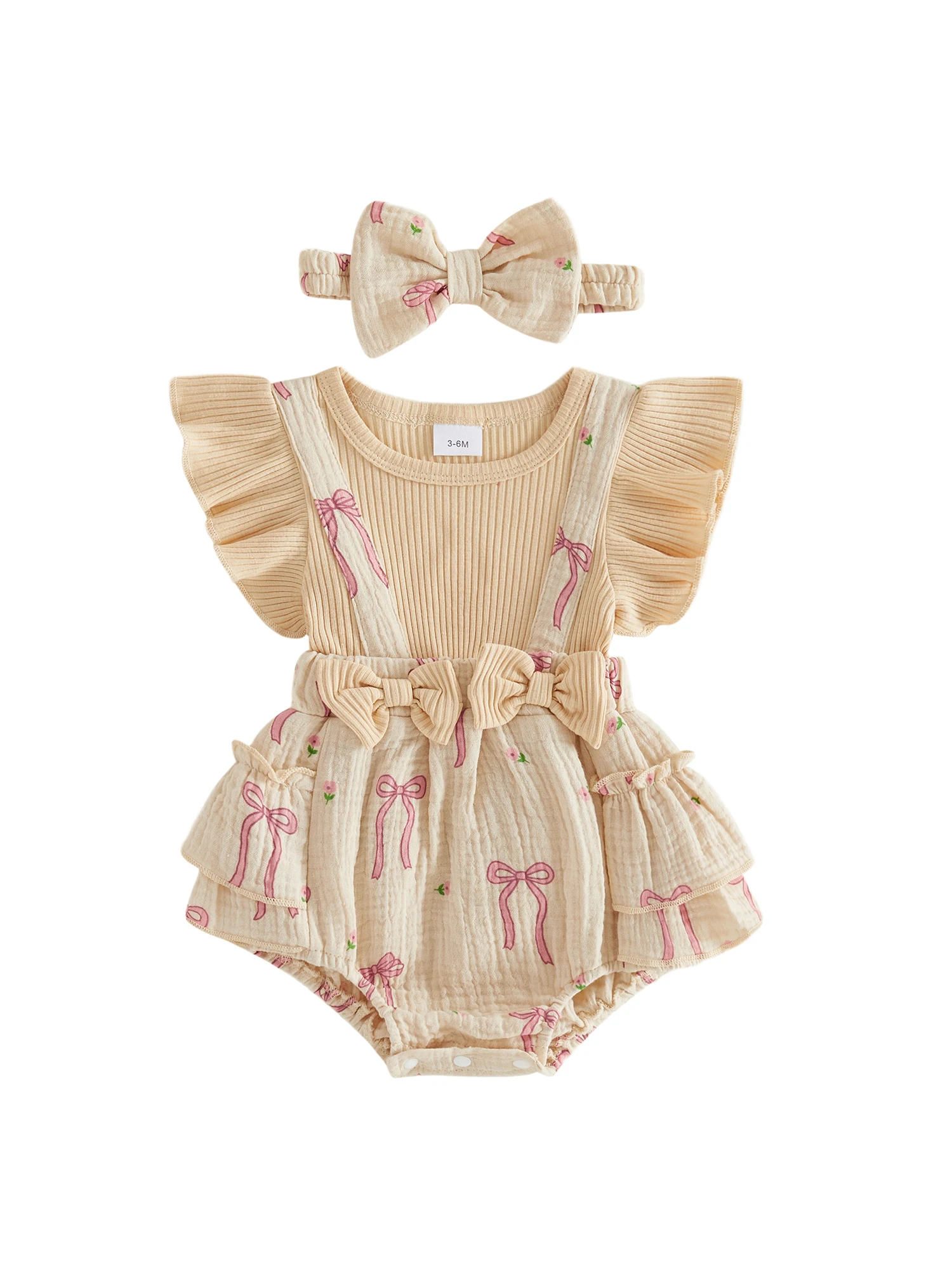 Toddler Girl Sleeveless Ruffle Romper Floral Print Bowknot Jumpsuit Headband Set Summer Outfit Fake Two Piece Flutter Sleeve
Toddler Girl Sleeveless Ruffle Romper Floral Print Bowknot Jumpsuit Headband Set Summer Outfit Fake Two Piece Flutter Sleeve
