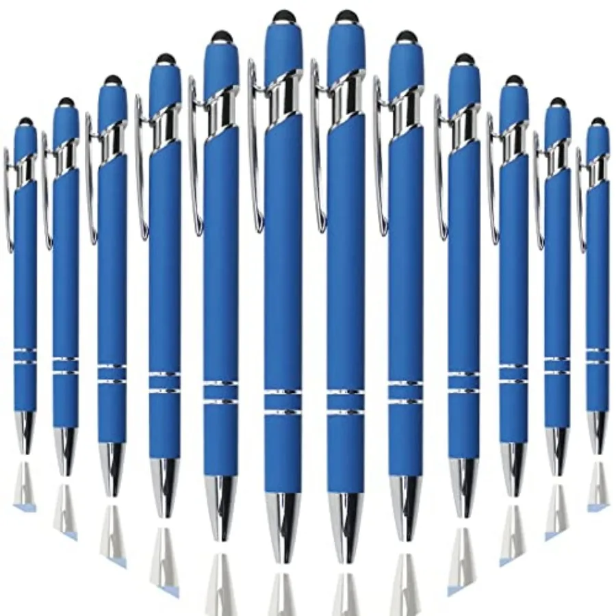 Ballpoint Pen with Stylus Tip, Soft Touch Click Metal Pen, 1.0mm Medium Point, Black Ink, 12 Count Blue
Ballpoint Pen with Stylus Tip, Soft Touch Click Metal Pen, 1.0mm Medium Point, Black Ink, 12 Count Blue