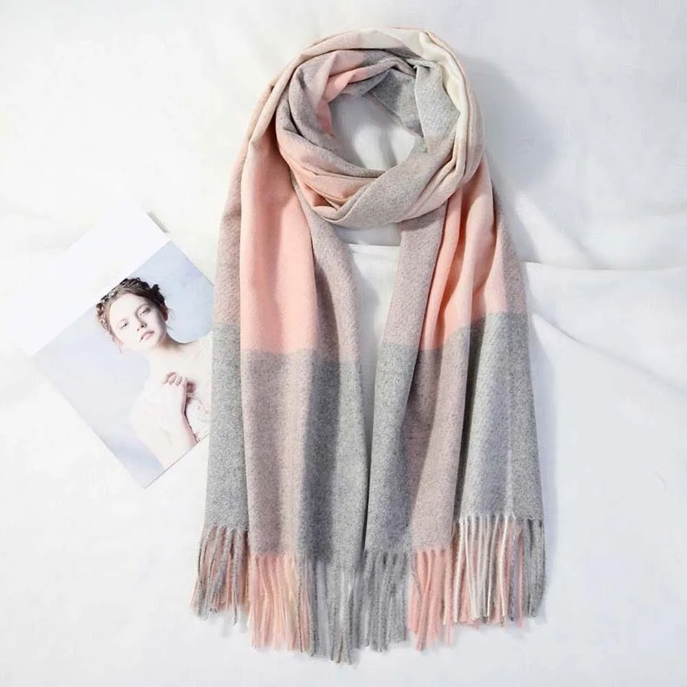Large Wool Classic Plaid Scarf Soft Cold-proof Knitted Wool Scarf Contrast Color Korean Style Long Neckscarf with Tassel Autumn
Large Wool Classic Plaid Scarf Soft Cold-proof Knitted Wool Scarf Contrast Color Korean Style Long Neckscarf with Tassel Autumn