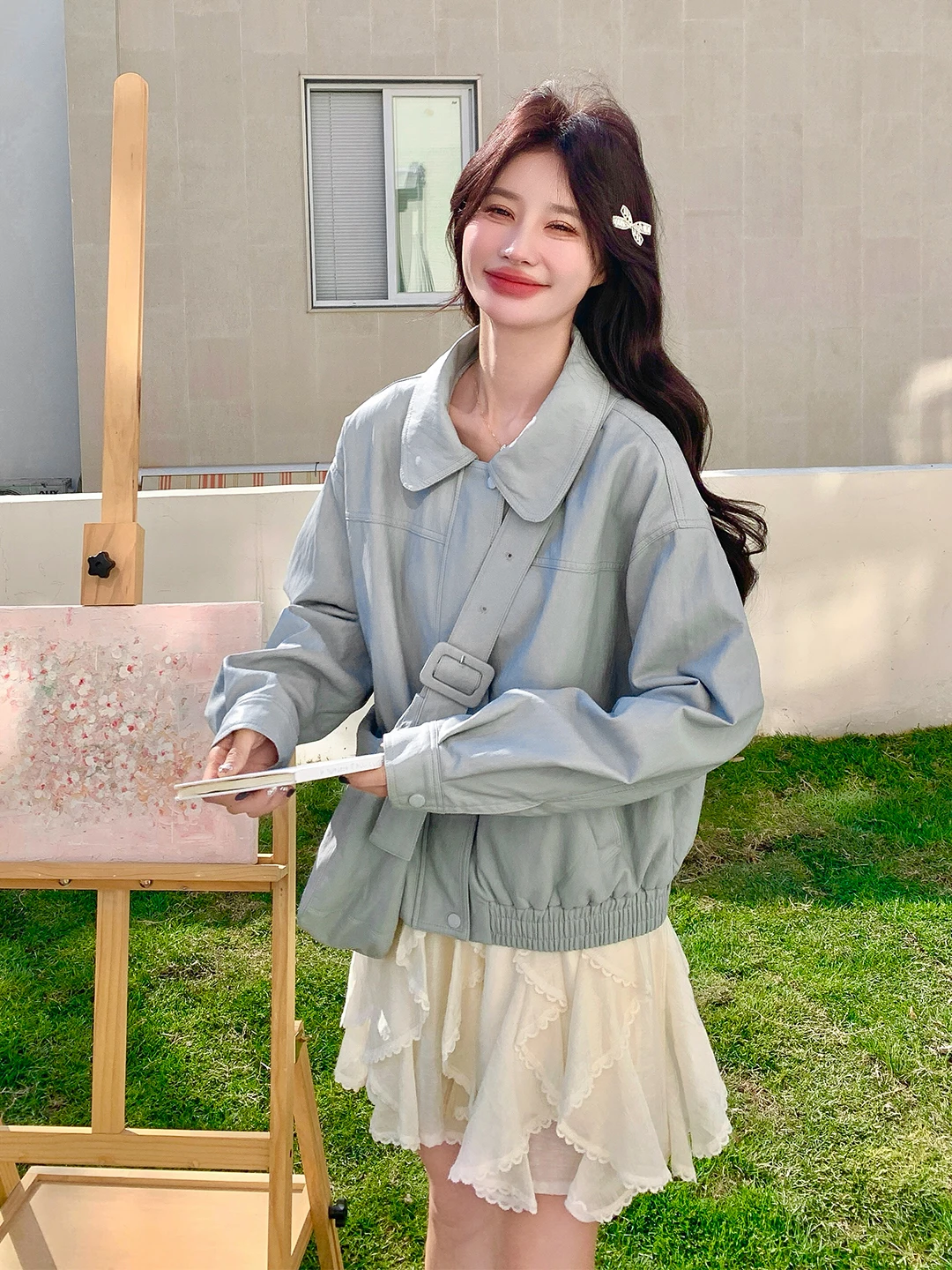 Sweet Style Short Quilted Leather Jacket Women's Fashion Spring Autumn New Loose Fit Zipper Closure Casual Youth PU Leather
Sweet Style Short Quilted Leather Jacket Women's Fashion Spring Autumn New Loose Fit Zipper Closure Casual Youth PU Leather