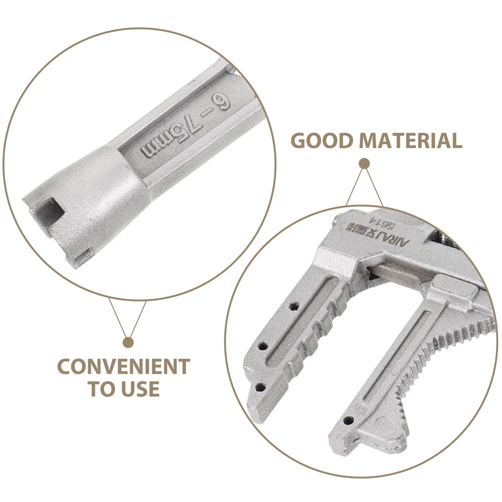 Multifunctional Bathroom Wrench Large Opening Adjustable Plumbing Spanner Short Handle Durable Metal for Sink Sprinkler
Multifunctional Bathroom Wrench Large Opening Adjustable Plumbing Spanner Short Handle Durable Metal for Sink Sprinkler