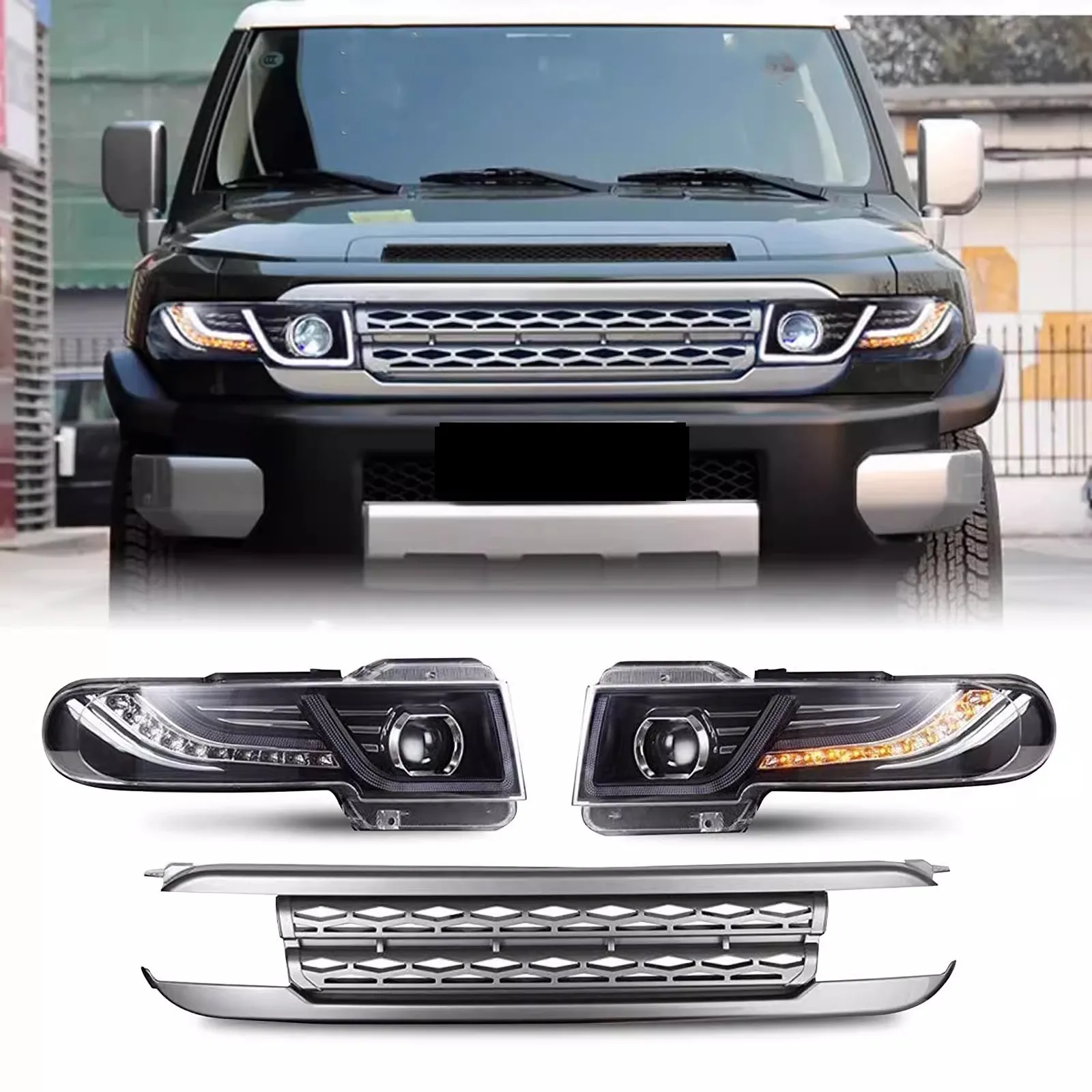 Комплект кузова для Toyota Land Cruiser FJ 2007-15, Модифицированная передняя фара, передний бампер, фотогриль, маска, сетка в сборе, автомобильные аксессуары
Комплект кузова для Toyota Land Cruiser FJ 2007-15, Модифицированная передняя фара, передний бампер, фотогриль, маска, сетка в сборе, автомобильные аксессуары