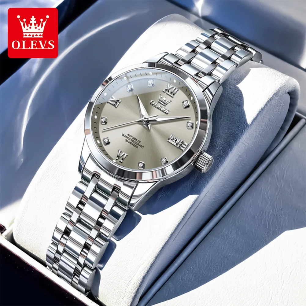 OLEVS 9946 Women Watches Stainless steel Strap Dual Calendar Display Luminous Waterproof Automatic Mechanical Watch for Ladies
OLEVS 9946 Women Watches Stainless steel Strap Dual Calendar Display Luminous Waterproof Automatic Mechanical Watch for Ladies