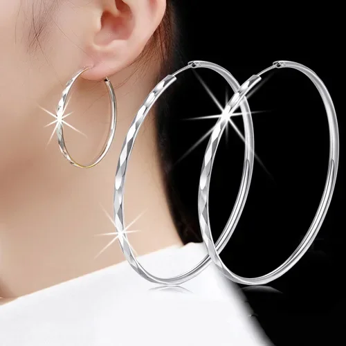 925 Sterling Silver Hoop Earring For Women Exaggerate Round Circle Earrings More Size Korean Earrings
925 Sterling Silver Hoop Earring For Women Exaggerate Round Circle Earrings More Size Korean Earrings