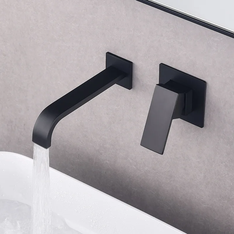 Luxury Brass Black Bathroom sink faucet Wall Mounted Cold hot water Basin mixer faucet 1 Handle Top Quality Copper Bathroom Tap
Luxury Brass Black Bathroom sink faucet Wall Mounted Cold hot water Basin mixer faucet 1 Handle Top Quality Copper Bathroom Tap