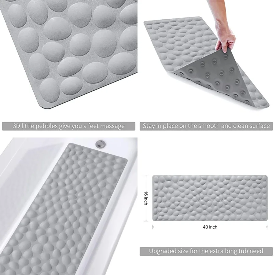 Non-Slip Bathtub Mat Soft Rubber Bathroom Bathmat with Strong Suction Cups
Non-Slip Bathtub Mat Soft Rubber Bathroom Bathmat with Strong Suction Cups