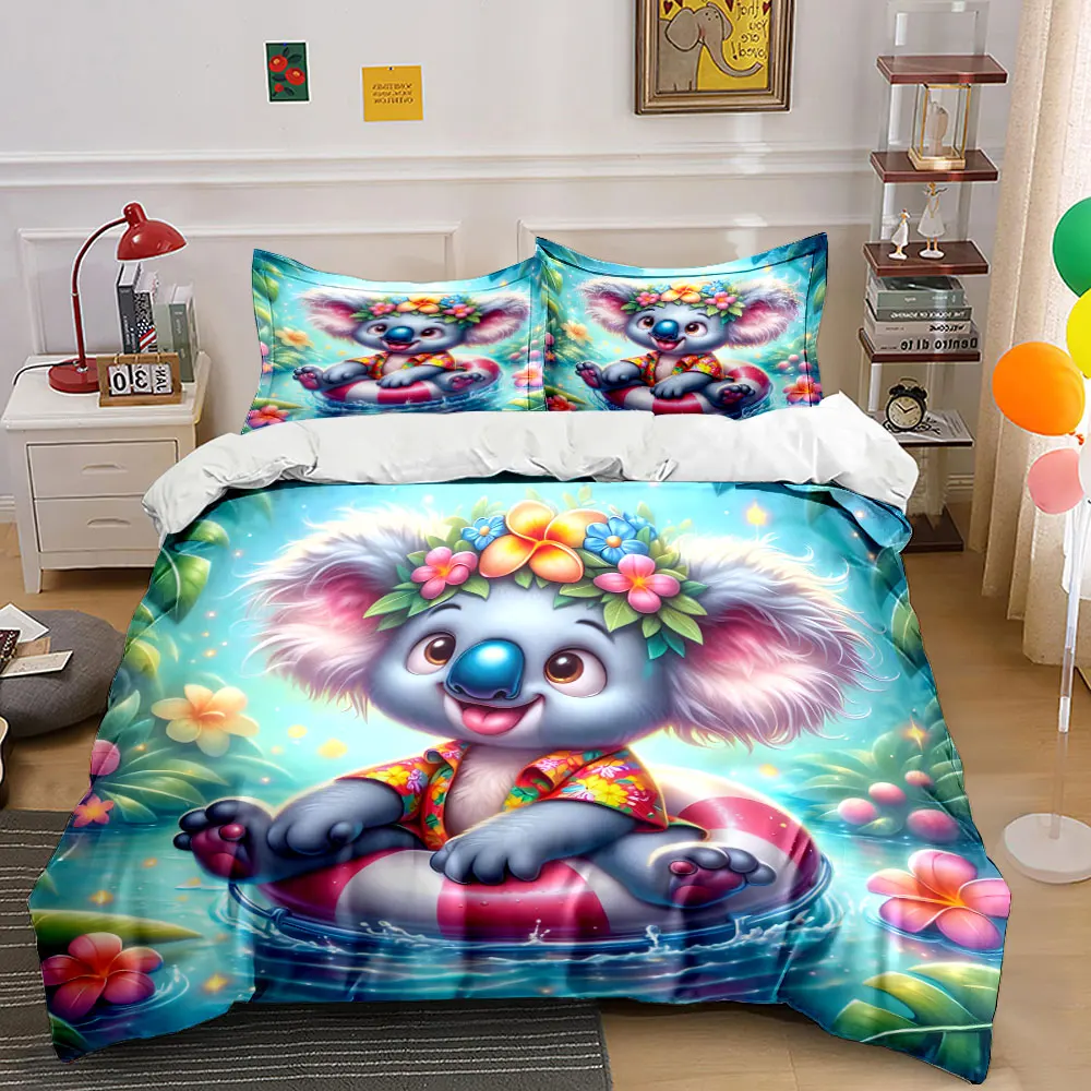 Adorable koala in floral shirt floating Print Bedding Set 1 Duvet Cover 2 Pillowcases for Adult and Children Luxury Gift
Adorable koala in floral shirt floating Print Bedding Set 1 Duvet Cover 2 Pillowcases for Adult and Children Luxury Gift