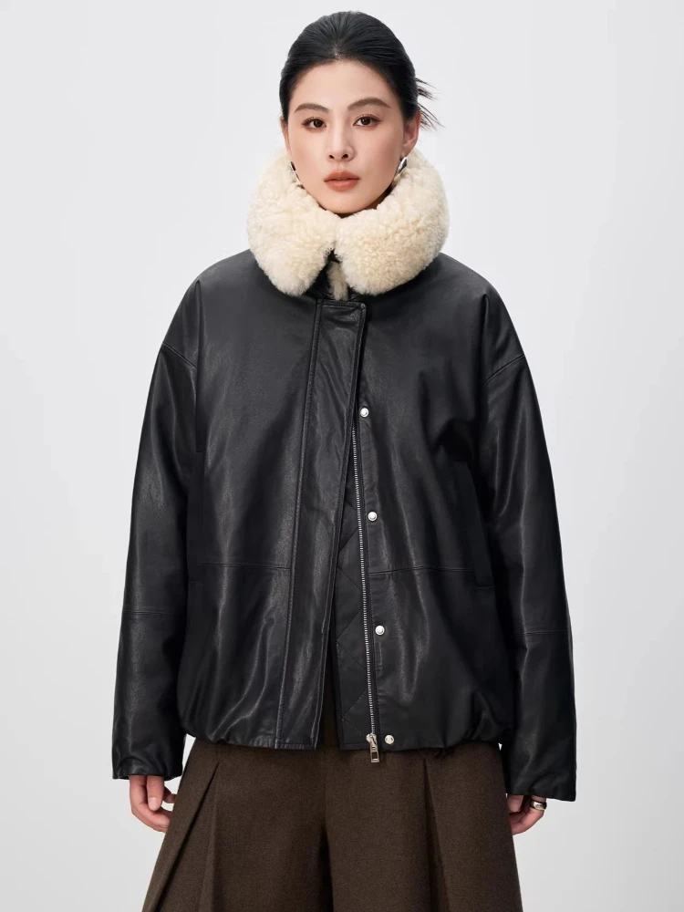 Black Winter Genuine Leather Goose Down Jackets for Women 2026 New High-end Simple Natural Wool Collar Real Sheepskin Down Coat
Black Winter Genuine Leather Goose Down Jackets for Women 2026 New High-end Simple Natural Wool Collar Real Sheepskin Down Coat