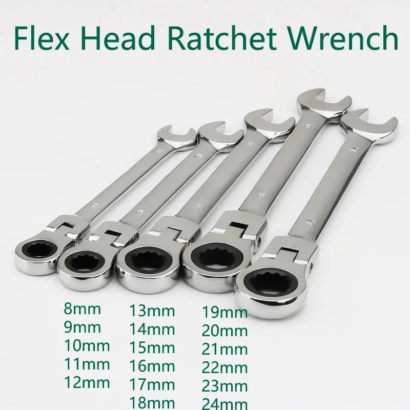 Ratchet Wrench 8-24mm Metric Combination Wrench Flex Head Ratcheting Wrench Chrome Vanadium Steel Spanner Quick Repair Tool
Ratchet Wrench 8-24mm Metric Combination Wrench Flex Head Ratcheting Wrench Chrome Vanadium Steel Spanner Quick Repair Tool