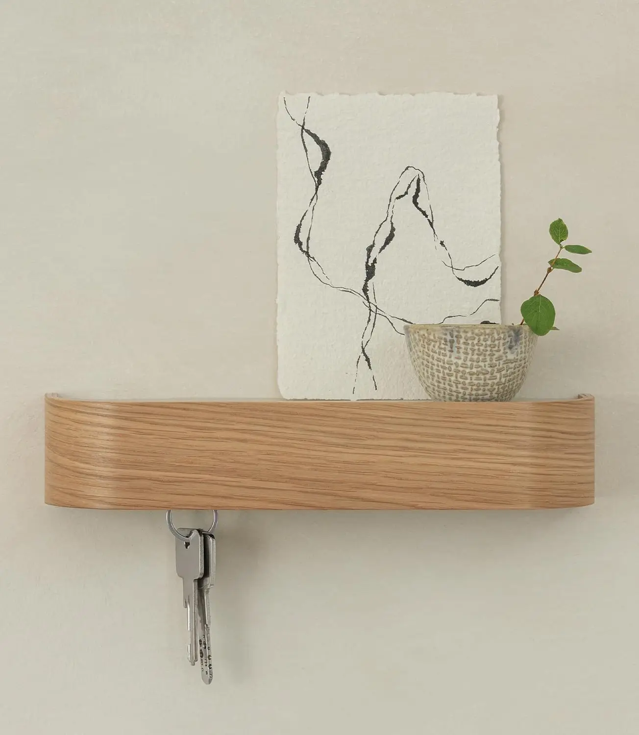 Minimalist Key Holder with Wooden Shelf | Wall Mount Entryway Organizer | Modern Key Rack in Oak
Minimalist Key Holder with Wooden Shelf | Wall Mount Entryway Organizer | Modern Key Rack in Oak