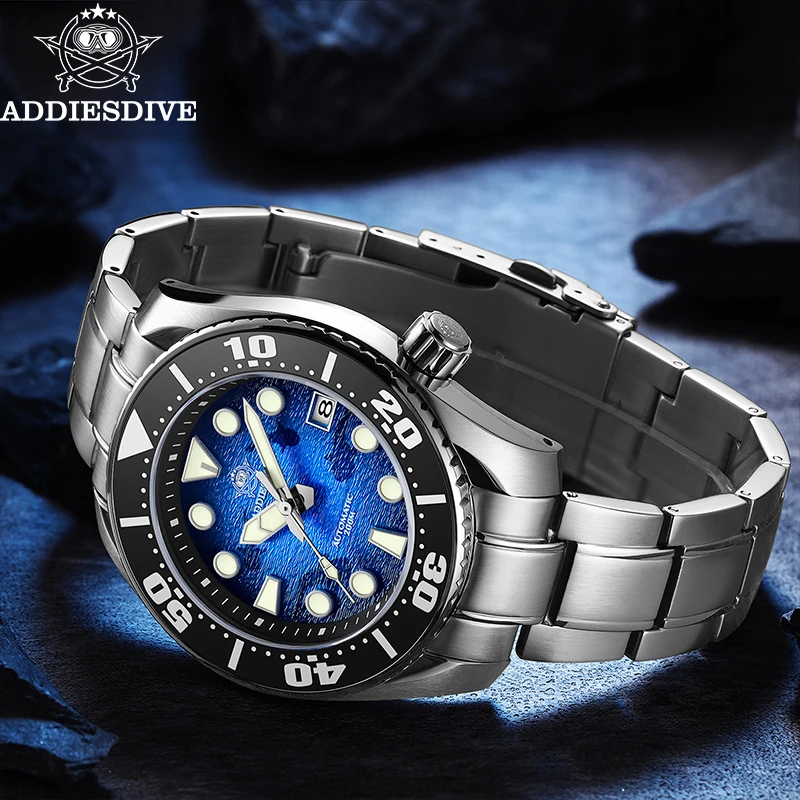 ADDIESDIVE Men's Sapphire Glass Mechanical Watch Waterproof Ceramic Bezel Luminous Automatic Watches Luxury Steel Diving Watch
ADDIESDIVE Men's Sapphire Glass Mechanical Watch Waterproof Ceramic Bezel Luminous Automatic Watches Luxury Steel Diving Watch