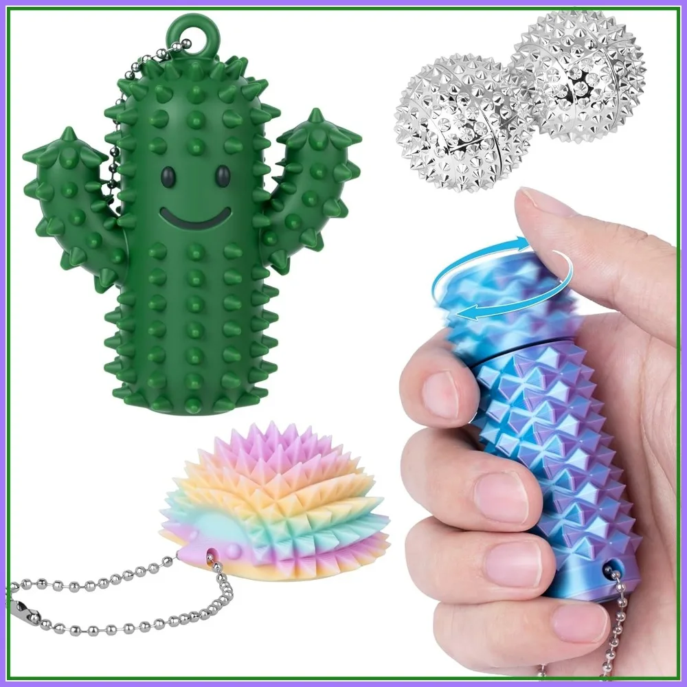 4 PCS Spinning Spiky Roller Fidget - Pain Stim Tool for Adults, Anxiety & Stress Relief, 3D Printed Grippie Keychain
4 PCS Spinning Spiky Roller Fidget - Pain Stim Tool for Adults, Anxiety & Stress Relief, 3D Printed Grippie Keychain