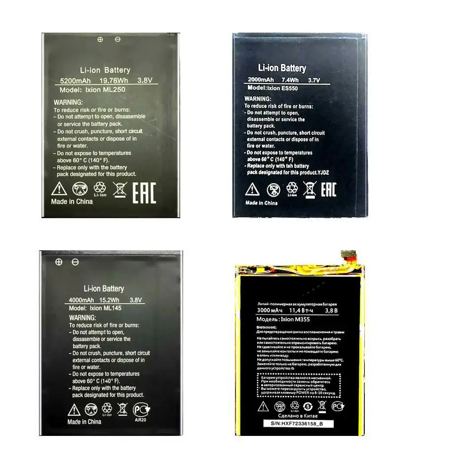 Аккумулятор мобильного телефона с длительным сроком службы ML250 2000-5200 мАч для Dexp Ixion Amper ES550 M355 ML145 550 
Аккумулятор мобильного телефона с длительным сроком службы ML250 2000-5200 мАч для Dexp Ixion Amper ES550 M355 ML145 550