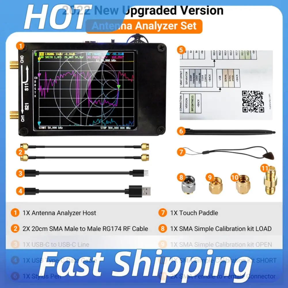 2.8 Inch TFT Monitor Network Analyzers MF HF VHF UHF Digital Antenna Analyzer with SD Card Slot USB 5V 120mA for VSWR Phase
2.8 Inch TFT Monitor Network Analyzers MF HF VHF UHF Digital Antenna Analyzer with SD Card Slot USB 5V 120mA for VSWR Phase
