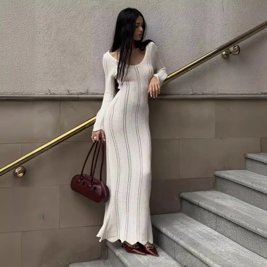 【New style】Long-sleeved sexy hollow dress, long sandy skirt, tight open-back skirt, spring and summer women's skirt
【New style】Long-sleeved sexy hollow dress, long sandy skirt, tight open-back skirt, spring and summer women's skirt