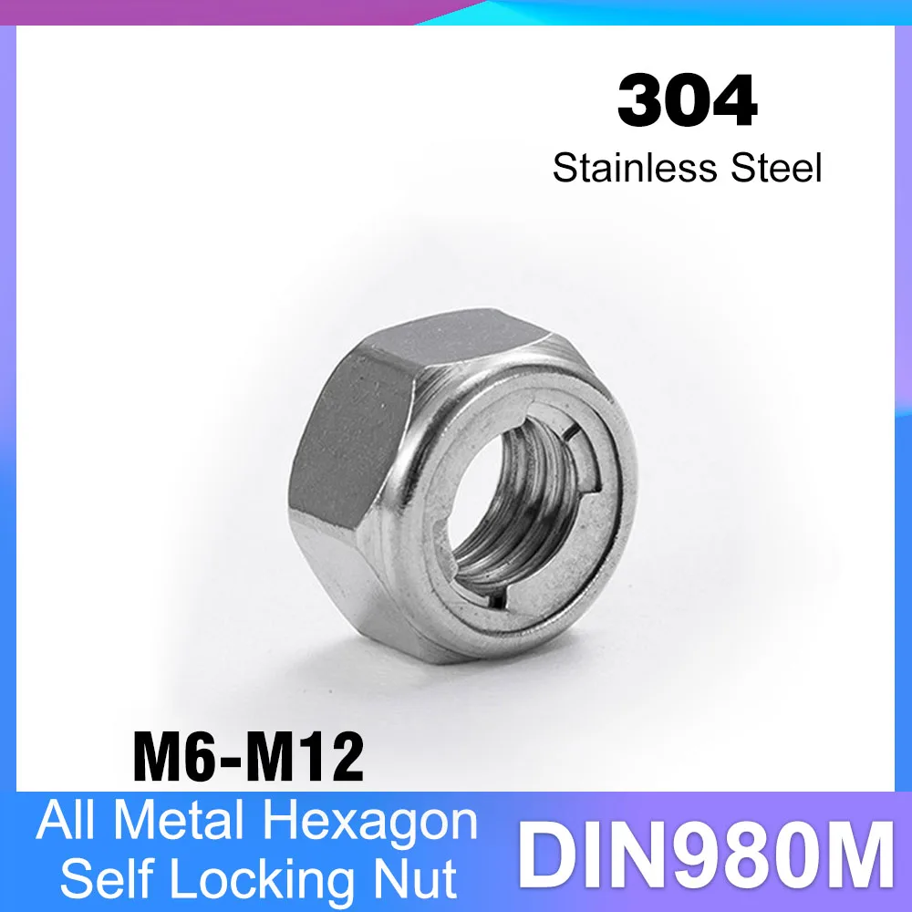 20-100pcs M6 M8 M10 M12 304 Stainless Steel All Metal Insert Hexagon Lock Nut Hex Self Locking Nut DIN980
20-100pcs M6 M8 M10 M12 304 Stainless Steel All Metal Insert Hexagon Lock Nut Hex Self Locking Nut DIN980