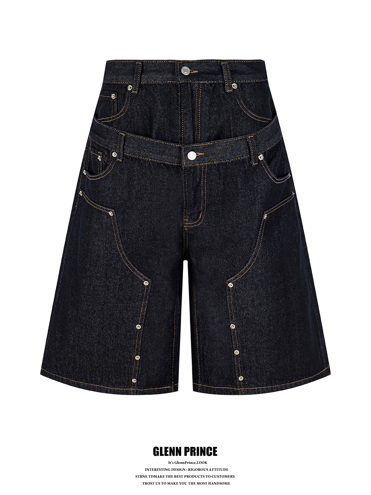 American Retro Double Waist Woodcutter Denim Shorts Men's Street Design Seven-Foot Cotton Polyester Blend Casual Jeans
American Retro Double Waist Woodcutter Denim Shorts Men's Street Design Seven-Foot Cotton Polyester Blend Casual Jeans