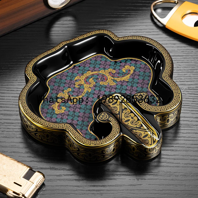 DSA ashtray classical dragon pattern relief light luxury ceramic smoke slot exquisite gift box
DSA ashtray classical dragon pattern relief light luxury ceramic smoke slot exquisite gift box