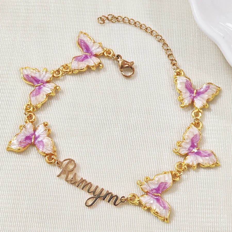 Customized Bracelet Beautiful Butterfly Pendant Metal Chain Women's Jewelry Gift Valentine's Day Gift
Customized Bracelet Beautiful Butterfly Pendant Metal Chain Women's Jewelry Gift Valentine's Day Gift