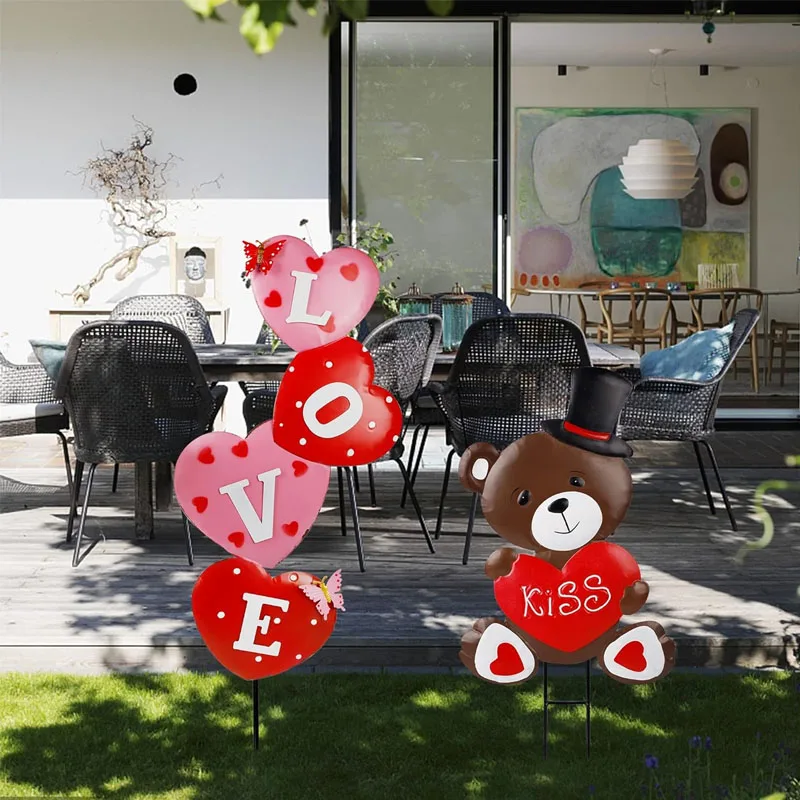 Valentines Day Decorations Wedding Yard Signs Stakes Valentines Day Outdoor Decorations Love Bear Heart Decor for Outside Lawn
Valentines Day Decorations Wedding Yard Signs Stakes Valentines Day Outdoor Decorations Love Bear Heart Decor for Outside Lawn