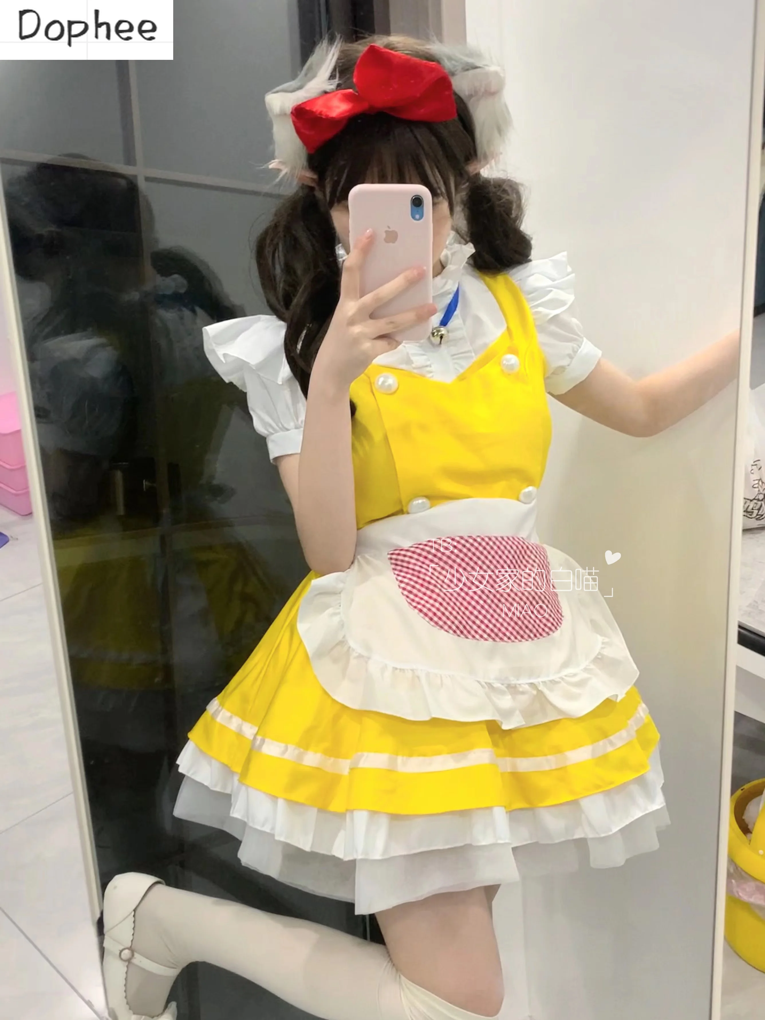 Lovely French Maid Japanese Wind New Summer Anime Cosplay Clothing Maid Cat Dress + Shirts + Apron + Neck Ring + Headband
Lovely French Maid Japanese Wind New Summer Anime Cosplay Clothing Maid Cat Dress + Shirts + Apron + Neck Ring + Headband