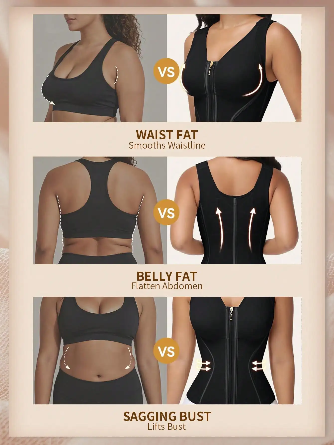 Shapewear Women Faja Waist Trainer Tummy Control Vest Body Shaper 3-Row Hooks Zipper Adjustable Strap
Shapewear Women Faja Waist Trainer Tummy Control Vest Body Shaper 3-Row Hooks Zipper Adjustable Strap