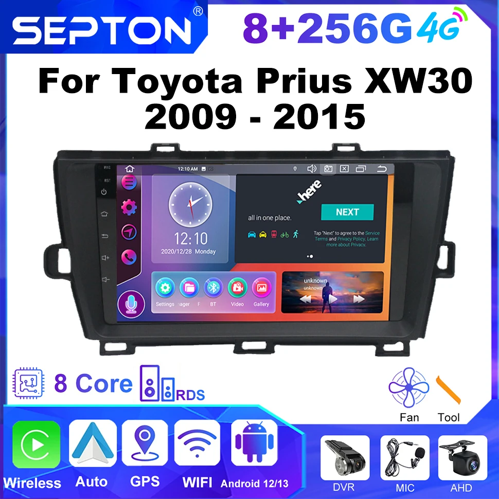 SEPTON Car Radio Android Multimedia Video Player GPS Navi Carplay Touch Screen DSP Auto Stereo For Toyota Prius XW30 2009 - 2015
SEPTON Car Radio Android Multimedia Video Player GPS Navi Carplay Touch Screen DSP Auto Stereo For Toyota Prius XW30 2009 - 2015