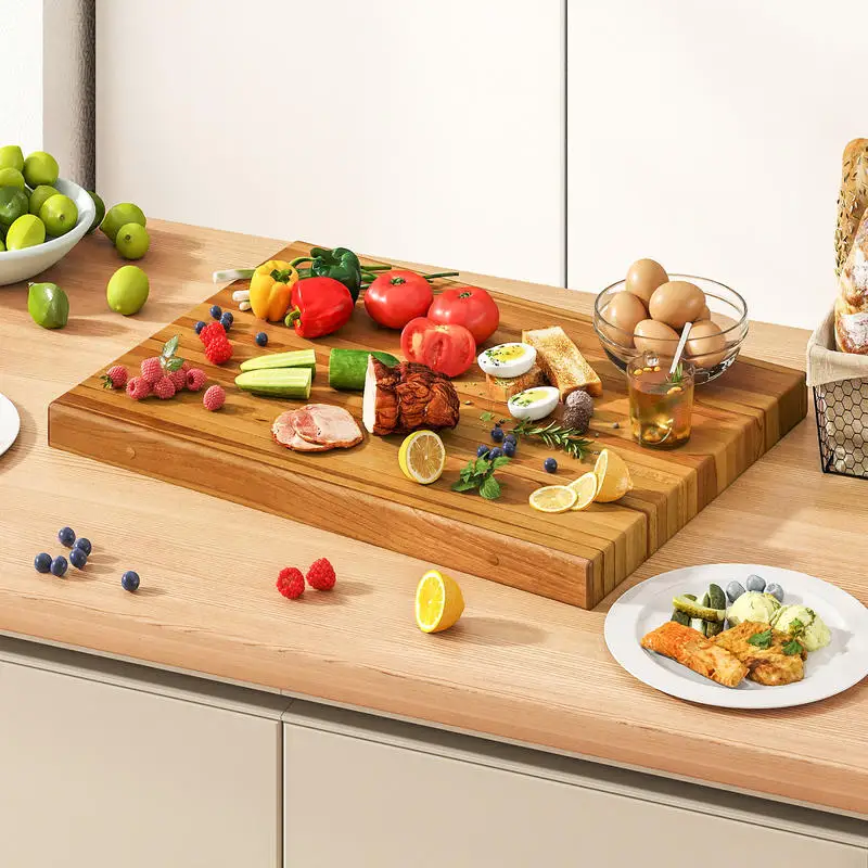 Teak Wood Cutting Board Extra Large 24 Inch Reversible Cutting Board with Handle
Teak Wood Cutting Board Extra Large 24 Inch Reversible Cutting Board with Handle