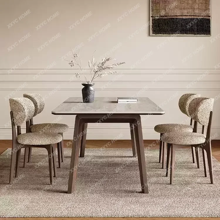 Medieval solid wood rock slab dining table full support rectangular household
Medieval solid wood rock slab dining table full support rectangular household