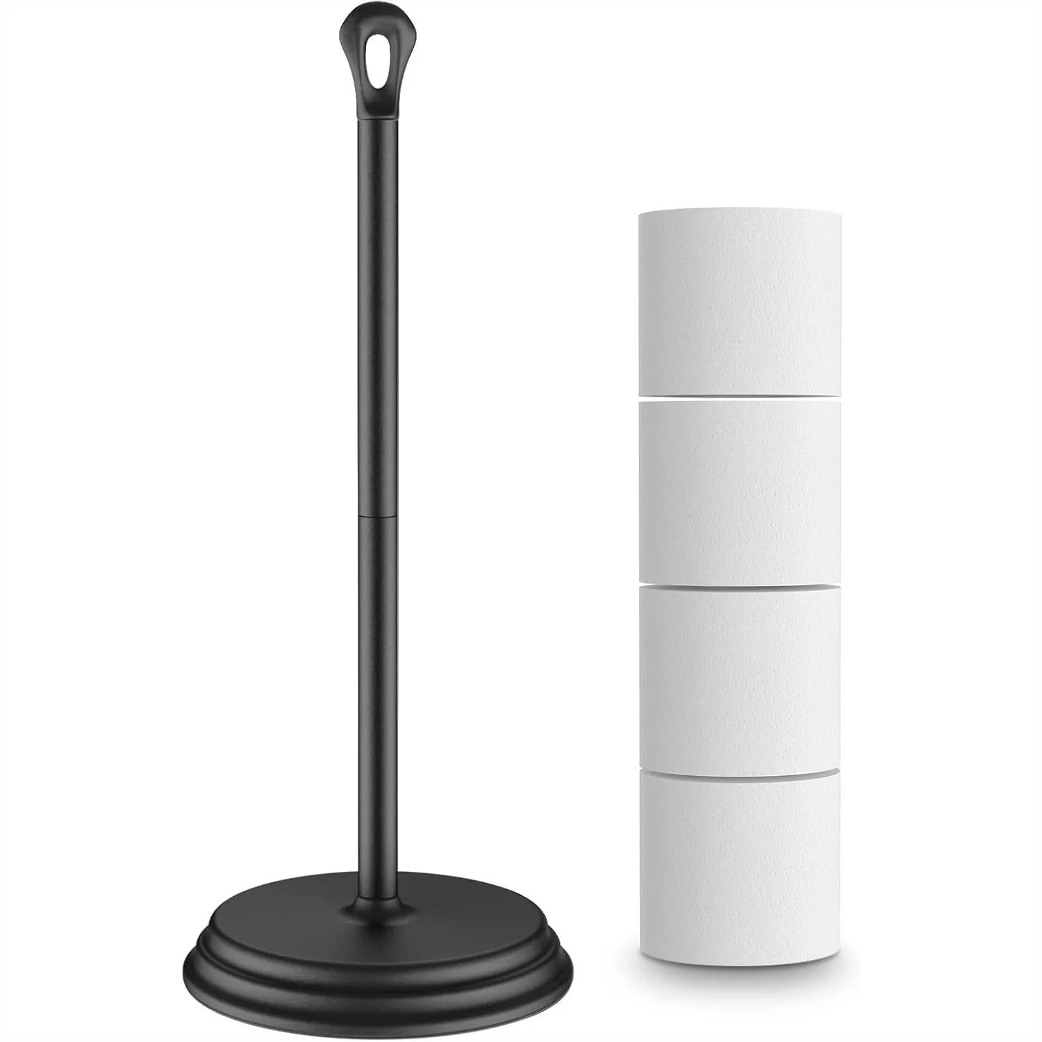 Free Standing Toilet Paper Holder with Rustproof Metal, 4 Roll Storage for Bathroom Accessories Black
Free Standing Toilet Paper Holder with Rustproof Metal, 4 Roll Storage for Bathroom Accessories Black