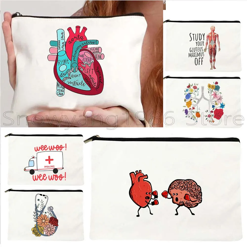 Funny Anatomy RN Medical Nursing Student Nurses Gift Doctor Heart Brain Canvas Cosmetic Bag Makeup Lipstick Pouch Pencil Case
Funny Anatomy RN Medical Nursing Student Nurses Gift Doctor Heart Brain Canvas Cosmetic Bag Makeup Lipstick Pouch Pencil Case