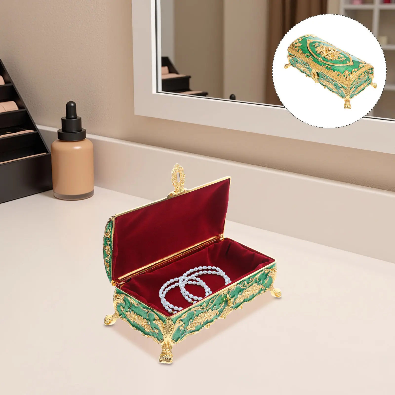 Footed Vintage Jewelry Box European Metal Alloy Trinket Organizer for Dresser Vanity Display Trinket Box Vintage Decor
Footed Vintage Jewelry Box European Metal Alloy Trinket Organizer for Dresser Vanity Display Trinket Box Vintage Decor