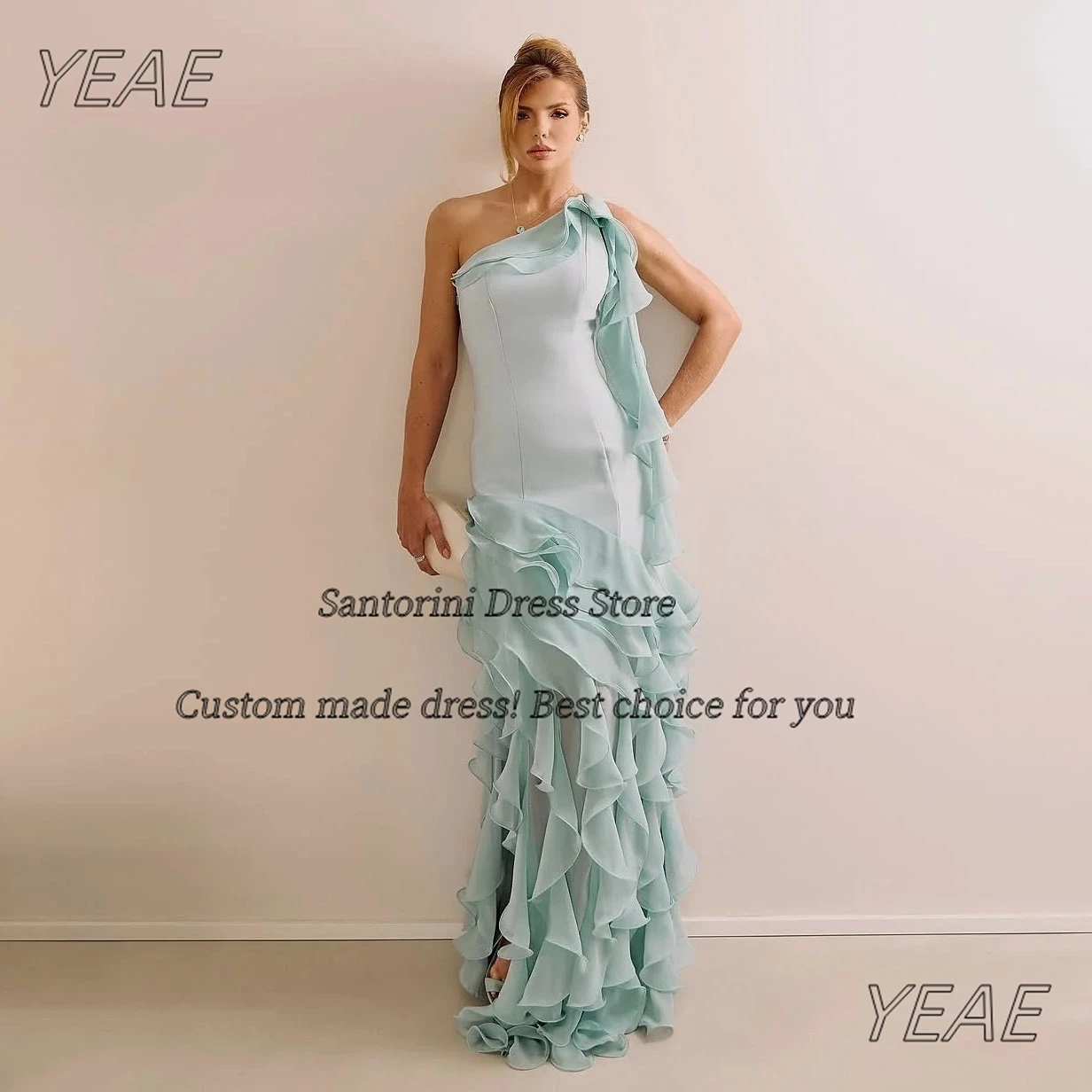 Santorini Vestidos De Fiesta Elegantes One Shoulder Prom Dresses Sexy Back Ruffles Evening Party Gowns Customized
Santorini Vestidos De Fiesta Elegantes One Shoulder Prom Dresses Sexy Back Ruffles Evening Party Gowns Customized