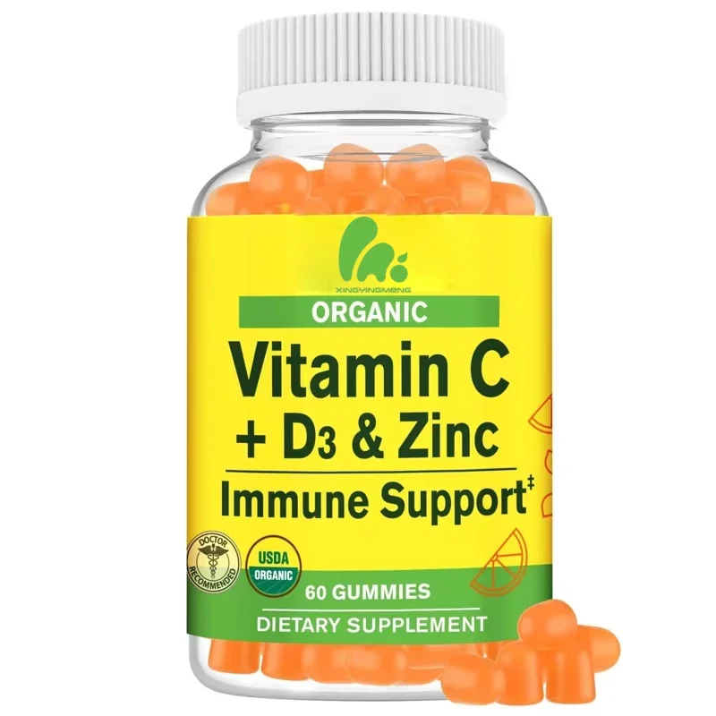 Organic vitamin C+D3+zinc vegetarian gummies - enhance immunity, rich in antioxidants and bone health support -60 capsules
Organic vitamin C+D3+zinc vegetarian gummies - enhance immunity, rich in antioxidants and bone health support -60 capsules